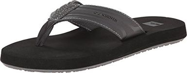 Quiksilver Men's Monkey Wrench 3 Point Flip Flop Athletic Sandal, Grey/Black, 10 UK