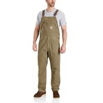 Carhartt Men's Rugged Flex Relaxed Fit Canvas Bib Overall, Dark Khaki, 32W x 30L