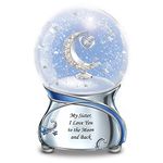 Sister, I Love You to The Moon Musical Glitter Globe