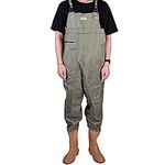 HIOD Waders for Fishing Breathable Chest Rain Boots Men Wading Shoes Rubber Wader Stocking Foot,Gray,43