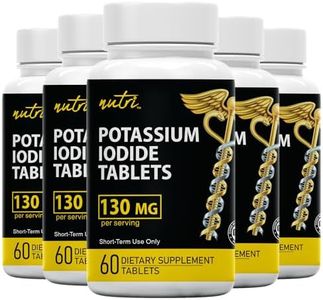 Potassium Iodide Tablets (5 Pack) 130mg - 300 Tablets EXP 10/2032 - Iodine Tablets - Potassium Iodine Pills - YODO Naciente - KI Pills - Potassium Iodine Tablets - Yoduro de Potasio - by Nutri