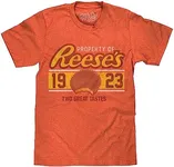 Tee Luv Men's Reese's Peanut Butter Cup T-Shirt - Retro Reeses Candy Logo Shirt, Orange Heather, 3XL