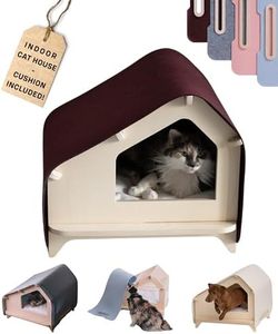 Rawry Luxe Cabin Premium Pet Bed for Cats & Small Dogs | Multiple Colors & Sizes | No Tools Needed | Durable Plywood Parts | Cushion Included | Stylish Indoor Pet House (Maroon, XL)