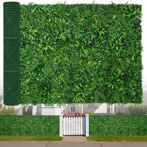 SylvanVerse Artificial Boxwood Roll, 60x120 in(50 sqft) UV-Anti Faux Ivy Grass Wall Backdrop for Balcony Privacy, Fake Grennery Wall Decor for Garden, Patio, Backyard