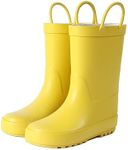 Hbxooxts Toddler Rain Boots, Kids Girls and Boys Rain Boots Premium Natural Rubber Rain Boots with Easy-on Handles 12 Little Kid