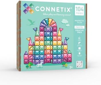CONNETIX Magnetic Tiles Pastel Creative Pack, 104 Pieces