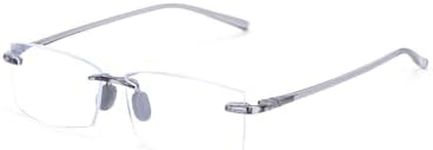 TERAISE Rimless Reading Glasses Comfortable Lightweight Frameless Reader 1 Pack Men and Women Blue Light Blocking Computer Eyeglasses(2.0X)