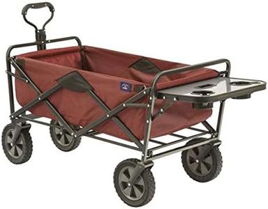 MacSports Mac Sports-Folding Wagon With Table, Maroon, Steel