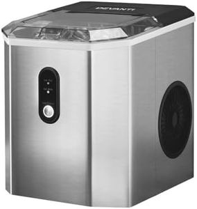Devanti Ice Maker Machine, 1.3L 12KG Stainless Steel Portable Countertop Icemaker Cube Makers Commercial Home Office Kitchen Appliances, Electric Fast Freeze with Scoop and Removable Basket Silver