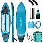 Blackfin iROCKER Model CX Inflatable Stand Up Paddle Board, 10'6'' Long 32.5'' Wide 6'' Thickness, Ultra Series, Enhanced Backpack, 12V Electric Pump, 10' Leash, Fins, Teal