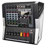 KASCHUN Audio mixer Audio interface mixing console 99-Bit DSP Power amplifier USB DJ Mixer +48V phantom power supply Bluetooth，Studio recording New media recording (PD-1)