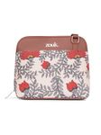 ZOUK Nawabi Couture Floral Printed Vegan Leather Beige and Red Out Of Office Sling Bag With Adjustable Strap For Women's Girls