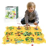 KADAYAYA Dinosaur Toy Puzzle Track for Kids Ages 3-5 with Slot Race Car, Toddler Puzzle Track Rail Car Play Set, Educational Jigsaw Toys for 3 4 5 6 Year Old Boys Girls, Montessori Toys Gift for Kids