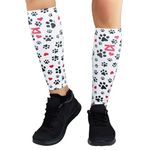 Zensah Compression Leg Sleeves – Helps Shin Splints, Leg Sleeves for Running (Small/Medium, Paw Prints)