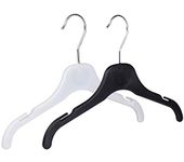 20 Plastic Childrens Coat Hangers, Tops, Dress, Shirt Garment Clothes Hanger-Choose Colour & Size (30cm (Kids), Black)