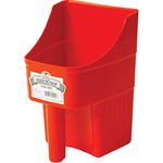 LITTLE GIANT Plastic Enclosed Feed Scoop (Red) Heavy Duty Durable Stackable Feed Scoop with Measure Marks (3 Quart) (Item No. 150408)