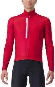 Castelli Men's Entrata Thermal Jersey for Winter Road Cycling I Gravel Biking, Pompeian Red/Silver Gray, Large