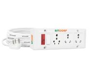 Bitcorp Extension Cord (5000W) 6A 16A 25A Spike Guard Thermal Protection 3 Way Multi Pin Outlet 1 Switch Power Cord with 20 Meter Long Wire Cable Suitable for Small and Heavy Duty Appliance