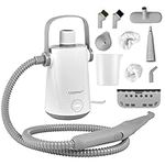 COSTWAY Handheld Steam Cleaners, 2.5-3Min Heating Time Portable Pressurized Steamer with 10 Piece Accessories & Safety Lock, Multi-purpose Cleaning Kit for Kitchen Toilets Windows Auto Carpet (Grey)