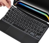 Keyboard Cover Skin for Apple iPad Pro 11 inch M4 2024 Release with Magic Keyboard Skin, 2024 Apple 11 inch iPad Pro M4 Accessories Keyboard Protective Skin, Black