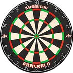 Mission Darts DB023 Samurai II | Professional Competition Standard Dartboard with Ultra Thin Wire Construction and Non Fade Colours