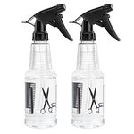 Spray Bottles for Hair 500ml, Misting Water Spray Bottle for Hair Cleaning Hairdresser Refillable Clear Empty Trigger Sprayer 2 Pack