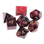 MYADDICTION 7X Acrylic Polyhedral Dice D20 D12 D10 D8 D6 D4 for Dungeons and Dragons Red & Black