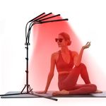 Trayvespace Red Infrared Lamp, 4 Heads Red Light Lamp with Stand, Timer, Brightness Adjustable, 360° Rotating Infrared Light Device for Full Body (660nm & 850nm)