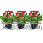 D&V ENGINEERING - Creative in innovation Metal Railings Pot Stand │Hanging pot stands for plants in balcony Railings (Fixed Hanger, Pack of 1-Grey)