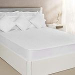 Amazon Brand - Solimo Waterproof Terry Cotton Mattress Protector, 78x72 inches, King Size (White)