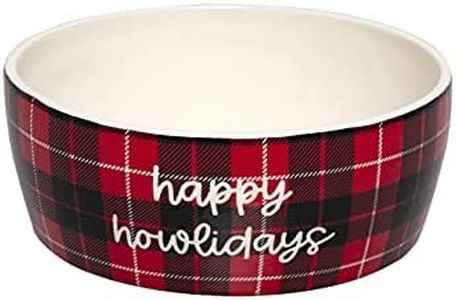 Pearhead Happy Howlidays Pet Bowl, Dog Water and Food Dish, Christmas Holiday Dog Pet Bowl, Large