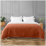 GC GAVENO CAVAILIA Reversible Quilted Bedspread Double Comforter Bed Throw 150x200 - Ultra Soft Quilt Bedspread Coverlet 100% Polyester - Rust