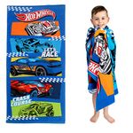 Franco Kids Super Soft Cotton Bath/Pool/Beach Towel, 58 in x 28 in, Hot Wheels