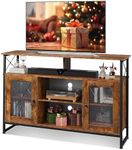 WLIVE TV Stand 55 inch TV, Tall Entertainment Center with Storage, Farmhouse Industrial TV Console for Bedroom Living Room, Rustic Brown