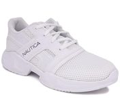 Nautica Women's Fashion Sneaker Lace-Up Jogger Running Shoe Casual Walking Tennis Sneaker, Kailah-white, 9