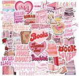 50 PCS Pink Bookish Stickers,Book S