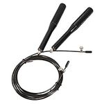 Weighted Jump Rope, Adjustable Steel Wire Jump Rope Professional Skipping Rope for Women Men Workout Fitness Crossfit Training Boxing (Black)