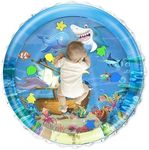 KNH MART Baby Water Play Mat for Tummy Time Large 101cm x 101cm x 8cm Inflatable Round Activity Floor Mat for Infants & Toddlers Sensory Toy for Newborn Baby Boys Girls Multicolor