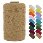 LEREATI Macrame Cord 1mm x 426 Yard Natural Cotton String Twine Macrame Rope Yarn, Colored String Craft Cord for DIY Jewelry Making Wall Hanging Gift Wrapping Decoration (Coffee)