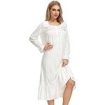 Verve Jelly Women's Maternity Delivery Labor Nursing Nightgown Hospital Gown Sleepwear for Breastfeeding Sleepwear Sexy Nightgown White 3 XL