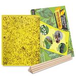 Kensizer 20-Pack Dual-Sided Yellow Sticky Traps for Flying Plant Insect Like Fungus Gnats, Whiteflies, Aphids, Leaf Miners, Thrips, Other Flying Plant Insects - 6x8 Inches, Twist Ties Included