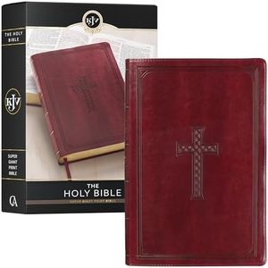 KJV Holy Bible, Super Giant Print Faux Leather Red Letter Edition - Thumb Index & Ribbon Marker, King James Version, Burgundy (KJV Super Giant Print Editions)
