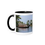 3dRose Houseboat on The Backwaters of Kerala - As10 Ksu0477 - Keren Su - Two Tone Black Mug, Ceramic, Black, 10.16 x 7.62 x 9.52 cm