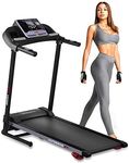 SereneLife Home Foldng Treadmill, 2 in 1 Treadmill Foldable for Running & Walking, 1HP Quiet Brushless Motor, 265Ibs Capacity- Bluetooth Connect