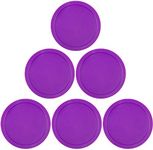 ONE250 3 1/4 inch Air Hockey Pucks, Full Size Goal Packs Accessories for Game Tables (6 Pcs) (Purple)