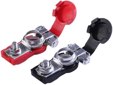 Universal Battery Terminals, Car Battery Cable Terminal Clamps-Connectors-Negative and Positive,Copper,Plastic Cover,Good Contact,Corrosion Resistance,Applicated in Car,Van& Trucks Accessories