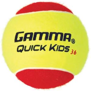 GAMMA Quick Kids 36 Training Tennis Balls for Kids & Beginners, Low-Compression Core Reduces Speed & Bounce, Great for Tennis Practice, USTA & ITF Approved for Use in 10 & Under Tournaments, Bag of 12