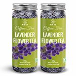 BLUE TEA - Lavender Tea - 60gm - 60 Cups (Pack Of 2) | Diwali Gifts | CALMING TEA | Hebal Tea - Flower Based - Vegan - GMO-Free - Caffeine-Free - 100% Natural | Reusable Pet Jar