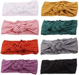 Globalsupplier inSowni 8pcs Solid Celtic Knot Stretchy Nylon Headbands Hair Accssories for Baby Girls Toddlers Newborns Infants Kids