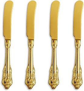 KEAWELL Gorgeous 6.9" Butter Spreader, 18/10 Stainless Steel, Set of 4, Gold Butter Knife